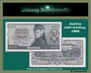 Austria 1.000 Schilling 1966 AU/UNC (in my opinion PMG 63-64) - Picture 1 of 4