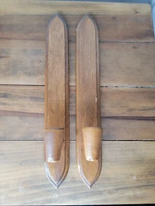 2 HODA Wooden Candle Wall Sconces Mid Century Modern Danish Taper Votive Holder - Picture 1 of 7