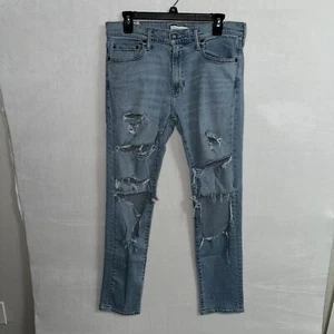 Pantalones de mezclilla Abercrombie & Fitch para mujer 14 azul claro desgastado recortados - Imagen 1 de 12