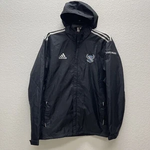 Adidas Mens Large L Windbreaker Jacket Black PASO Soccer Coat Board Member - Picture 1 of 10