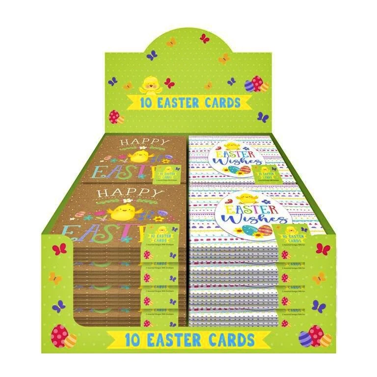 PACK OF 10 CUTE HAPPY EASTER CARDS chicks and bunny - Image 1 of 1