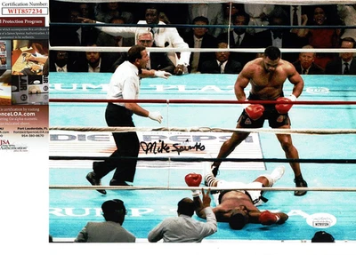 Champion Michael Spinks autographed 8x10  KO photo vs Mike Tyson JSA Certified * - Image 1 of 2