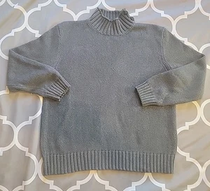 Polo Ralph Lauren Cotton Button Turtleneck Sweater Mens XL GRAY  - Picture 1 of 15