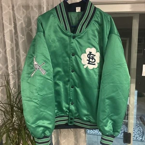 St. Louis Cardinals Green Satin Dugout Jacket St. Patrick's Day XL Irish Mint - Picture 1 of 5