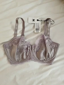 NEW! WACOAL LACE AFFAIR UNDERWIRE BRA NO PADDING LILAC VIOLET SIZE 32E - Picture 1 of 5