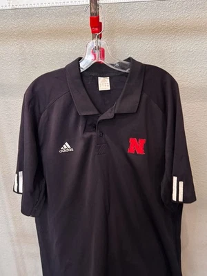 Adidas Embroidered Nebraska Poly POLO SHIRT XL Extra Large  - Image 1 of 4