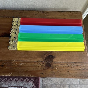 MAH JONG RACKS / Juego de 4 / 18” /Vintage / Rojo, azul, verde y amarillo - Imagen 1 de 5