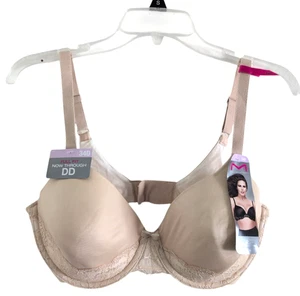 Maidenform Full Fit T-shirt Bra 34D Beige Lace Padded Underwire # 09447 New - Picture 1 of 8