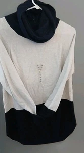 Cyrus schwarz und grau Farbblock Tunika Pullover Damen Größe M - Bild 1 von 4