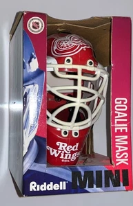 Vintage 1990er Detroit Red Wings Riddell Mini Hockey Goalie Maske Neu 6x5 Zoll - Bild 1 von 5