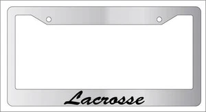 Chrome License Plate Frame CURSIVE LACROSSE Auto Accessory Novelty - Picture 1 of 1