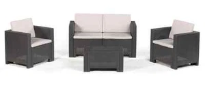 salotto da esterno giardino rattan set rattan COLORADO ANTRACITE OFFERTA SPECIAL - Foto 1 di 1