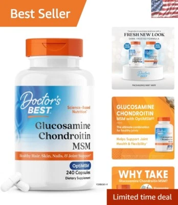 MSM Infused Glucosamine & Chondroitin Capsules for Joint Flexibility – 240 Count - Image 1 of 4