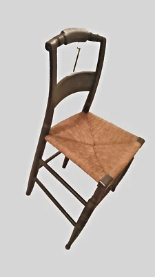 Silla antigua con asiento rush original circa 1800 Foto 1 de 4