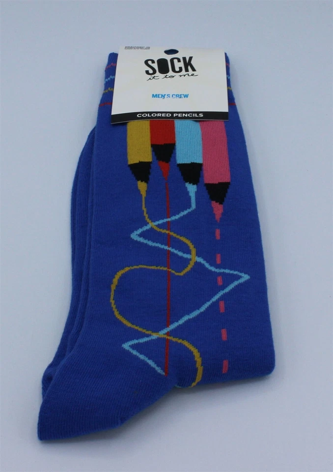 Lápices de colores Sock It To Me para hombre talla 7-13 azul artístico Foto 1 de 1