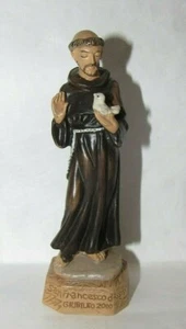 STATUA STATUINA VINTAGE CATTOLICA SAN FRANCESCO D'ASSISI GIUBILEO 2000 RESINA 4" - Foto 1 di 5