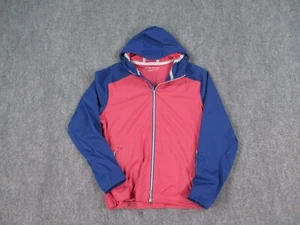 Peter Millar Jacket Mens Large Cape Red Sport Navy Hyperlight 3L Link Hoodie - Picture 1 of 10