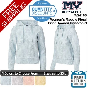 🔥 MV Sport Women Maddie Floral Print Hooded Sweatshirt Up To 2XL W24105 - Picture 1 of 11