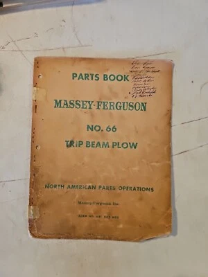 Vintage 1961 Massey Ferguson MF 66 Trip Beam Plow Parts Book - Image 1 of 4