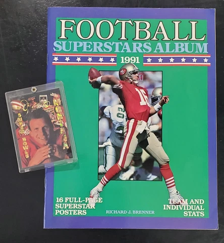 Football Superstars Album, 16 Full Page Posters Joe Montana card included Cover