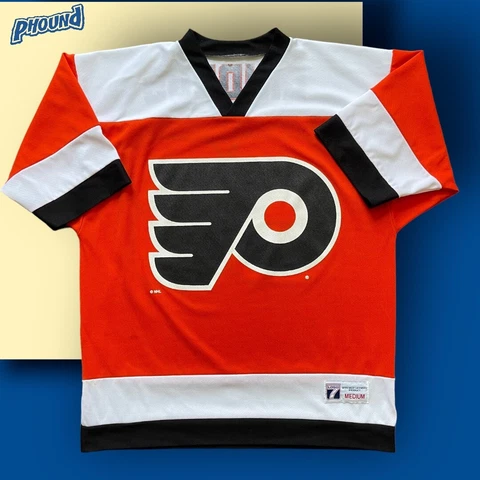 Vintage 90s Eric Lindros Philadelphia Flyers Logo 7 Jersey M NHL short sleeve Cover