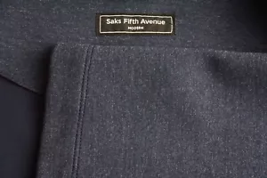 Saks Fifth Avenue Modern Heathered Blue Rayon Blend 2 Pc Travel Suit Sz XL - Picture 1 of 11