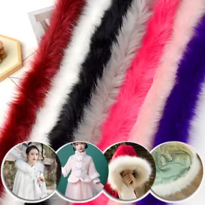 1M Artificial Mink Faux Fur Ribbon Trims Tape DIY Fluffy Trimming Strip Sewing - Picture 1 of 21
