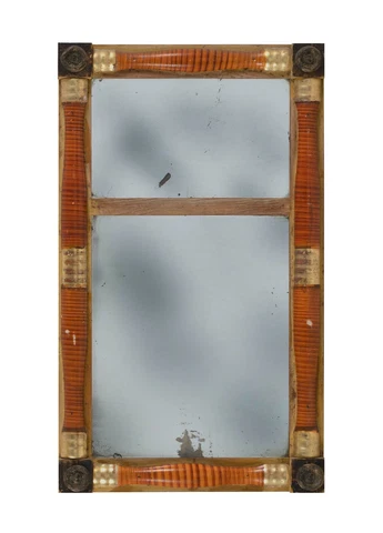 Antique Federal Mirror, Tiger Maple Faux Grain Cover