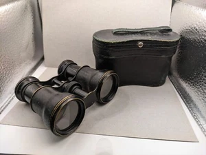 VINTAGE Theatre Opera Glasses Compact BINOCULARS Leather Case Rare - Picture 1 of 17