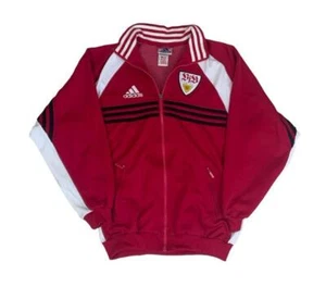 Vintage 90s Adidas Red VfB STUTTGART GERMAN TRAININGSJACKE LARGE - Bild 1 von 6