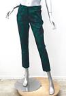 ERDEM Womens Green+Navy Lace Cropped Dress Pants Trousers US 4/UK 8