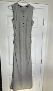 Athleta Henley Maternity Maxi Dress Sz Medium Striped Sleeveless Comfy Pregnancy - Picture 1 of 5