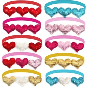 50Pcs Valentine's Day Heart Style Pet Dog Bowtie Collar Love Style Pet Supplies - Picture 1 of 11