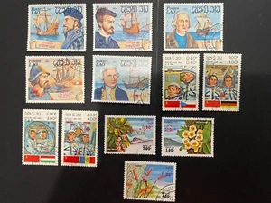 Timbre du Laos  1983   lot de 12 timbre  oblitérés - Picture 1 of 1