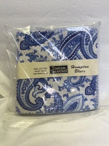 Timeless Treasures Fabric 44/45” Wide 100% Cotton Hampton Blues Paisley Plaid - Picture 1 of 10