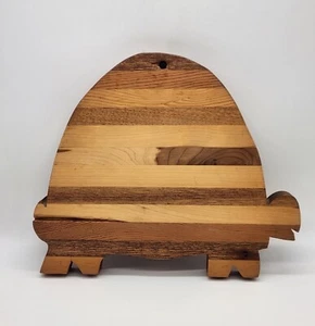 Turtle Cutting Board Handcrafted from Mixed Hardwoods 9.5" x 10" - Picture 1 of 11