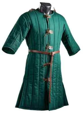 Grueso Acolchado Medieval Gambesón Algodón Largo Disfraz SCA LARP Foto 1 de 4