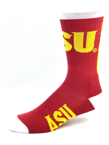 Arizona State Sun Devils Maroon Name Down Leg Crew Socks Cover