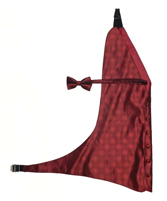 Men's Perry Ellis Red Tuxedo Vest & Bow Tie Adjustable Open-Back Big & Tall 5XL - Image 1 of 2