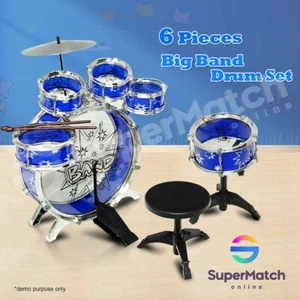 6PCS Kids Jazz Drum Toy Set Junior Mini Big Band Jazz Musical Play Toy Kit Gift - Picture 1 of 8