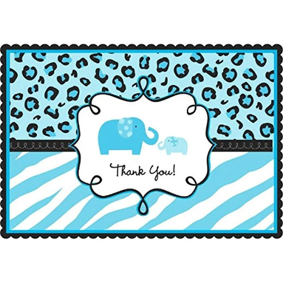 Tarjetas de agradecimiento Wild Boy Jungle Safari Baby Shower 20 quilates nuevas Foto 1 de 1