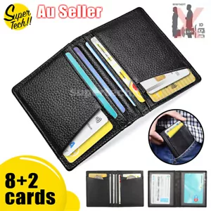 Men Leather Credit Card Holder RFID Blocking Slim Wallet Money Purse Protector - Picture 1 of 7
