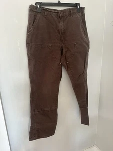 Carhartt B136 DKB Double Knee Duck Carpenter Pants Work Mens 36x32 (36x30) Brown - Picture 1 of 7