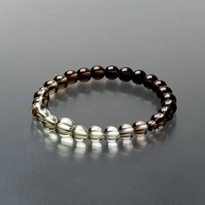Juzu Bracelet Natural Stone 7mm Beads Brown Crystal Gradation Japan Buddhist - Picture 1 of 5