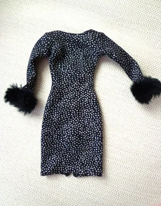 Franklin Mint Puppenkleid schwarz glitzerndes Kleid passt auch anderen 16" Modepuppen - Bild 1 von 3