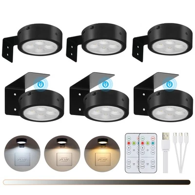 6 Pack Picture Lights Battery Operated 3 Colors Wireless Picture Frame Light New - Image 1 of 4