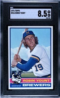 1976 年 Topps #316 Robin Yount SGC 8.5 中心 SHARP — 第 1/4 张图片
