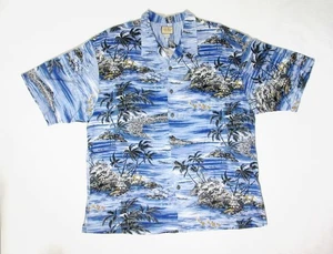 Camisa Hawaiana Azul 2XL Linguine Bob Manga Corta Para Hombre Botón Delantero - Imagen 1 de 3