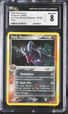 CGC 8 Dark Houndoom EX Team Rocket Returns 5/109 Holo Pokemon Card - Image 1 of 2