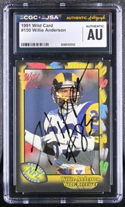 Willie Flipper Anderson 1991 comodín firmado #150 Rams CGC AU JSA automático - Imagen 1 de 2